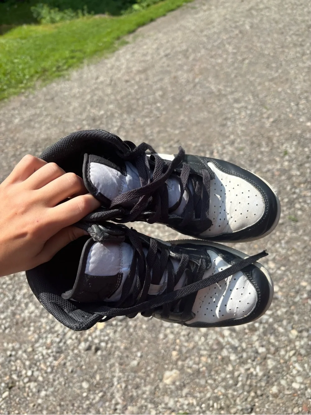 Youth 6 Nike Air Jordan Black and White Y6